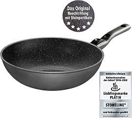 Wok STONELINE, grau (anthrazit), H:9,5cm Ø:30cm,
