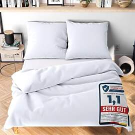Wolkenfeld Bettwäsche 155x200 cm – Weiß -