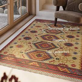 Wollteppich GREEN LOOOP "Valere", beige, 