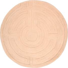 Wollteppich rund  - 80 x 80 cm - beige
