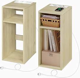WOLTU 2er Set Nachttisch mit Ladefunktion,