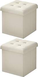 WOLTU 2er Set Sitzhocker mit Stauraum, Faltbarer