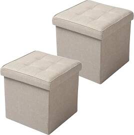 WOLTU 2er Set Sitzhocker mit Stauraum Sitzwürfel