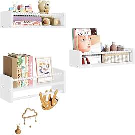 WOLTU 3er Set Kinder Bücherregal Wand, 40cm