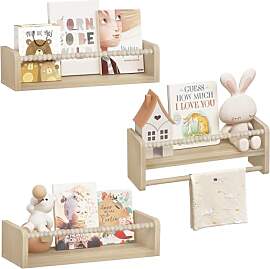 WOLTU 3er Set Kinder Bücherregal Wand, 40cm