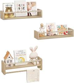 WOLTU 3er Set Kinder Bücherregal Wand, 50cm