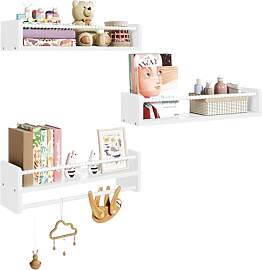 WOLTU 3er Set Kinder Bücherregal Wand, 50cm