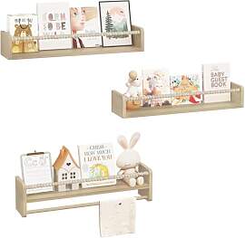 WOLTU 3er Set Kinder Bücherregal Wand, 60cm