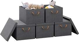 WOLTU Aufbewahrungsbox mit Deckel 5 Stück, aus