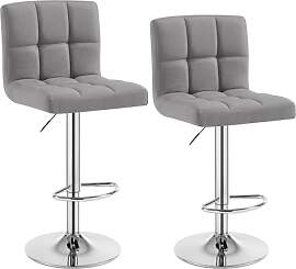 WOLTU Barhocker 2er Set Barstühle HellGrau,