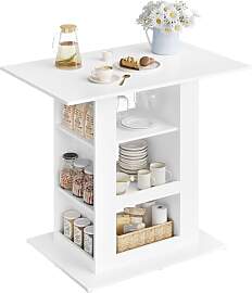 WOLTU Bartisch mit Stauraum, Stehtisch mit 2