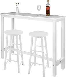 WOLTU Bartisch Set mit 2 Barhockern, 3-teilige