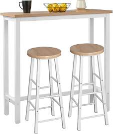 WOLTU Bartisch Set mit 2 Barhockern, 3-teilige