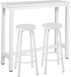 WOLTU Bartisch Set mit 2 Barhockern, Stehtisch
