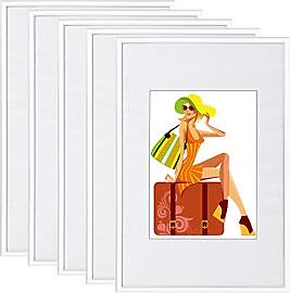 WOLTU Bilderrahmen 10x15 cm, 5er Set, Weiß