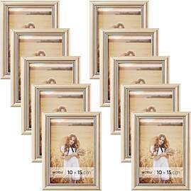 WOLTU Bilderrahmen 10x15 cm Gold, 10er Set