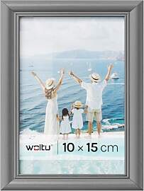 WOLTU Bilderrahmen 10x15 cm Grau, Fotorahmen aus