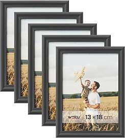 WOLTU Bilderrahmen 13x18 cm Schwarz, 3er Set