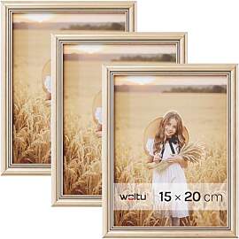 WOLTU Bilderrahmen 15x20 cm Gold, 3er Set