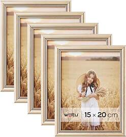 WOLTU Bilderrahmen 15x20 cm Gold, 5er Set