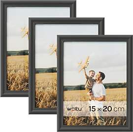 WOLTU Bilderrahmen 15x20 cm Schwarz, 3er Set