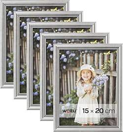 WOLTU Bilderrahmen 15x20 cm Silber, 5er Set