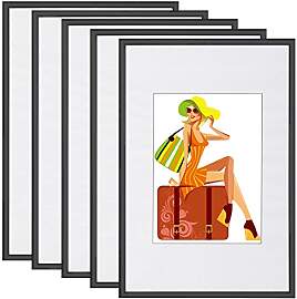 WOLTU Bilderrahmen 20x30 cm, 5er Set, Schwarz