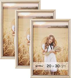 WOLTU Bilderrahmen 20x30 cm Gold, 3er Set