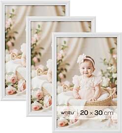 WOLTU Bilderrahmen 20x30 cm Weiß, 3er Set
