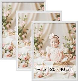 WOLTU Bilderrahmen 30x40 cm Weiß, 3er Set