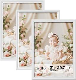 WOLTU Bilderrahmen A4 (21x29,7 cm) Weiß, 3er Set