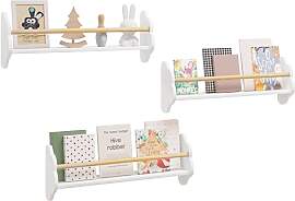 WOLTU Bücherregal Kinder Wand 3er Set, Wandregal