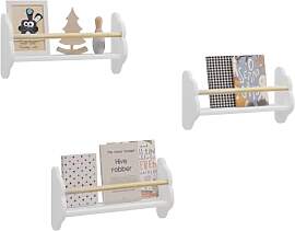 WOLTU Bücherregal Kinder Wand 3er Set, Wandregal