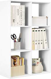 WOLTU Bücherregal mit 3 Ebenen, Regal mit 6
