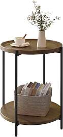 WOLTU Couchtisch rund, Beistelltisch mit 2