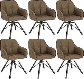 WOLTU Esszimmerstuhl drehbar 6er Set,