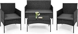 WOLTU Gartenmöbel 4-teilig Set mit 1 Sofa, 2
