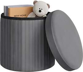 WOLTU Hocker mit Stauraum rund, Sitzhocker mit