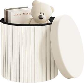 WOLTU Hocker rund, Sitzhocker mit Deckel, Sitzbox