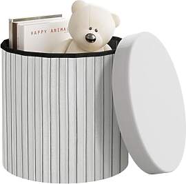 WOLTU Hocker rund, Sitzhocker mit Deckel, Sitzbox