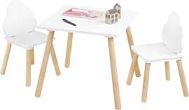 WOLTU Kindertisch mit 2 Stühlen, 3tlg.