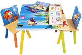 WOLTU Kindertisch mit 2 Stühlen, Tisch und