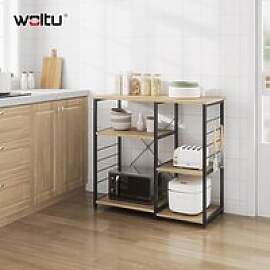 WOLTU Mikrowellenregal aus Holz und Stahl,