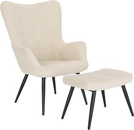 WOLTU Ohrensessel mit Hocker, Relaxsessel mit