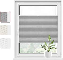 WOLTU Plissee Klemmfix ohne Bohren 60x130cm (BxH)