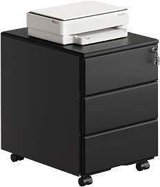 WOLTU Rollcontainer Metall, Mobiler Aktenschrank