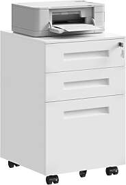 WOLTU Rollcontainer Metall, Mobiler Aktenschrank