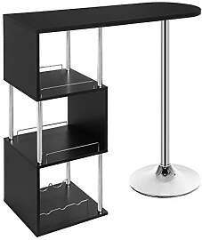 WOLTU S-förmiger Bartisch mit Stauraum, Stehtisch 