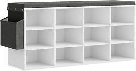 WOLTU Schuhbank weiß, Schuhregal mit Sitzbank 12