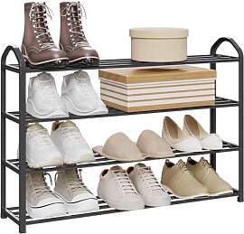 WOLTU Schuhregal Metall 4 Schicht, Platzsparend